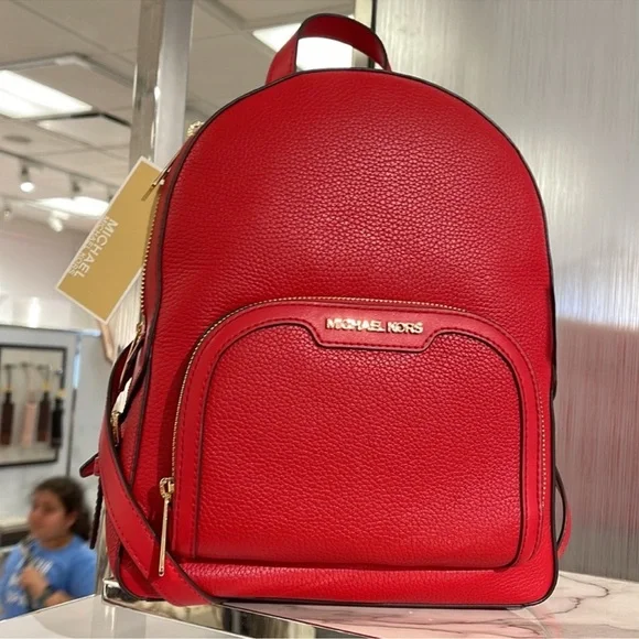 Michael Kors Jaycee Medium Pebbled Leather Backpack
Bright Red
NWT Michael Kors Jaycee Medium Pebbled Leather Travel School  main image 2
